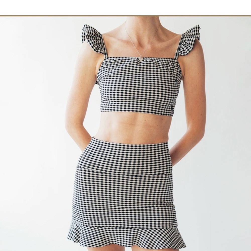 Albion Fit Hamptons High Waisted Swim Skirt and Top Bikini Set